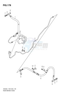 AN400 (E03) Burgman drawing REAR BRAKE HOSE (AN400ZAL1 E33)