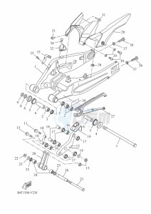 TRACER 7 MTT690-U (B5T3) drawing REAR ARM