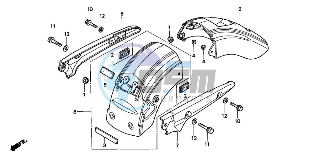 REAR FENDER/GRAB RAIL