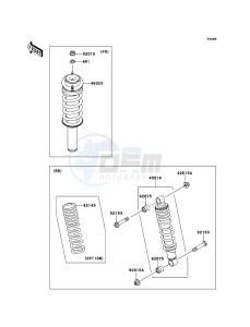 MULE_600 KAF400BFF EU drawing Shock Absorber(s)