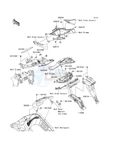 ZX 600 R [NINJA ZX-6R MONSTER ENERGY] (R9FA) R9F drawing REAR FENDER-- S- -