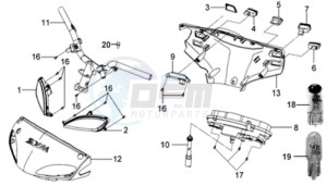 JET EURO X 50 drawing HANDLEBAR / HANDLEBAR COVER / DASHBOARD