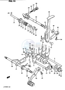 LT125 (E3) drawing GEAR SHIFTING