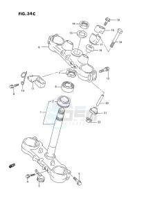 RMX250 (E3) drawing STEERING STEM (MODEL T)