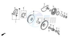 PK50SM drawing DRIVE FACE/KICK STARTER SPINDLE