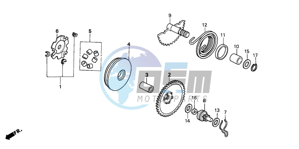 DRIVE FACE/KICK STARTER SPINDLE