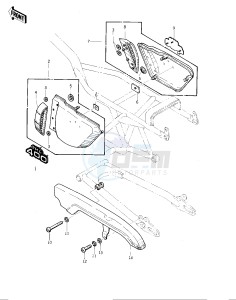 KZ 400 D (D) drawing SIDE COVERS_CHAIN COVER -- 74 -75 KZ400_KZ400D- -