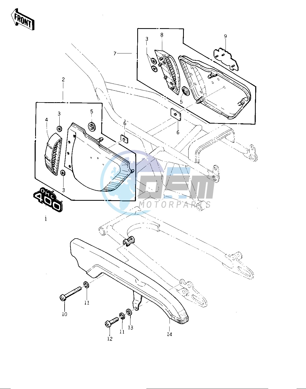 SIDE COVERS_CHAIN COVER -- 74 -75 KZ400_KZ400D- -