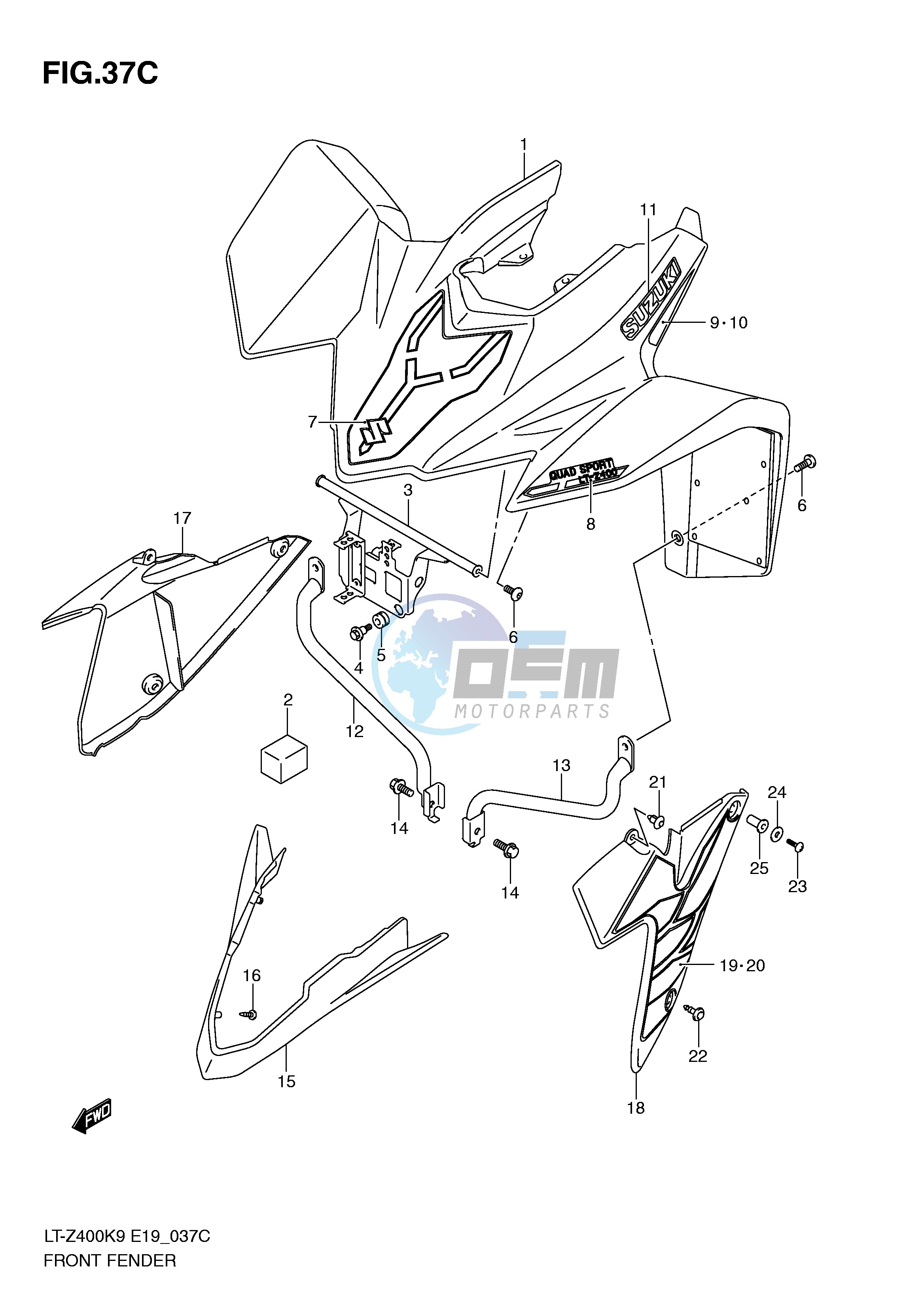 FRONT FENDER (LT-Z400ZL0)