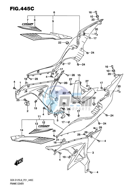 FRAME COVER (GSX-S125MLXL8 P21)