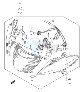 AN400 (E2) Burgman drawing FRONT COMBINATION LAMP (MODEL K1 K2)