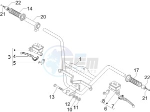 Nexus 250 e3 drawing Handlebars - Master cilinder