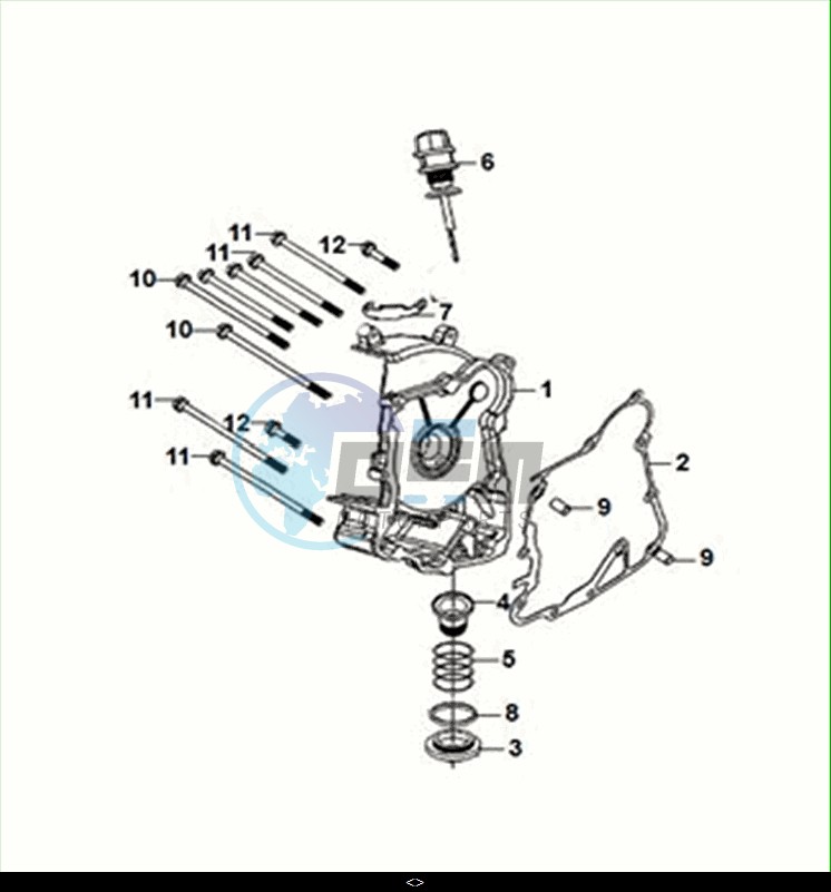 R. CRANK CASE COVER