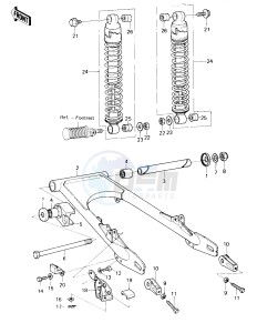 KL 250 A [KLR250] (A3-A4) [KLR250] drawing SWING ARM_SHOCK ABSORBERS -- 80-81 KL250-A3_A4- -