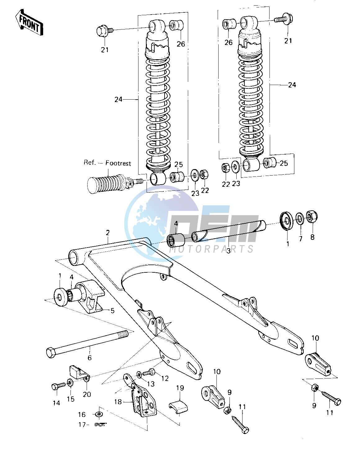 SWING ARM_SHOCK ABSORBERS -- 80-81 KL250-A3_A4- -