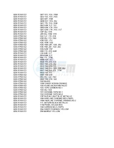 GSX-R750 (E2) drawing * COLOR CHART *