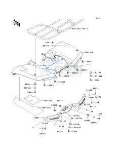 KVF 750 C [BRUTE FORCE 750 4X4I] (C6F-C7F) C6F drawing REAR FENDER-- S- -