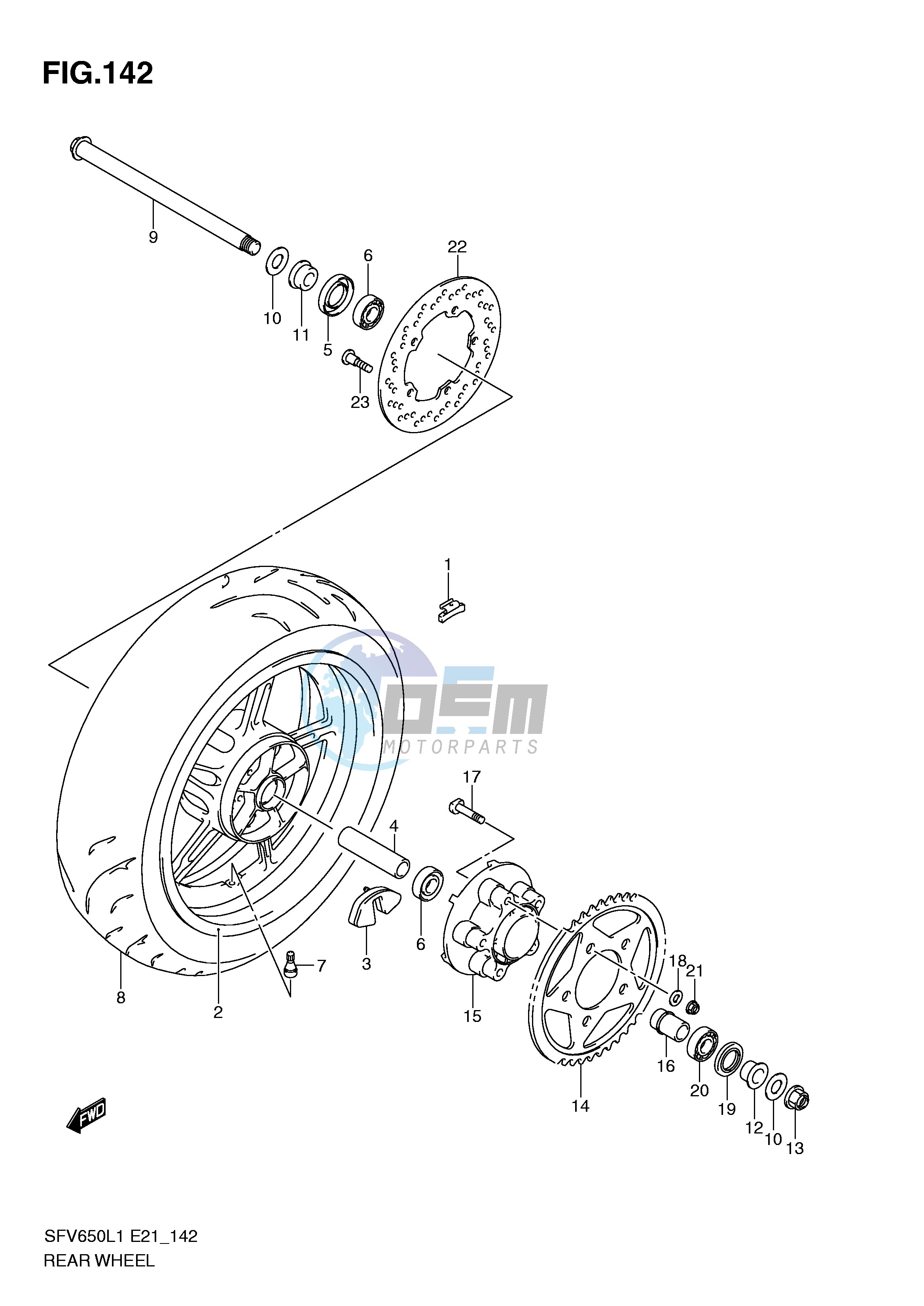 REAR WHEEL (SFV650UL1 E21)