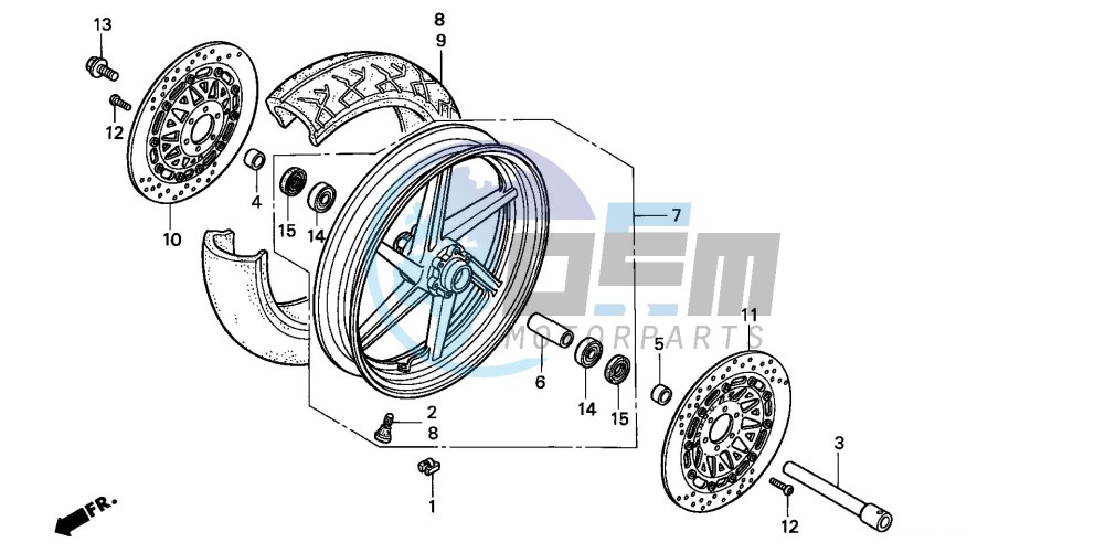 FRONT WHEEL (VFR750FR/FS/FT/FV)