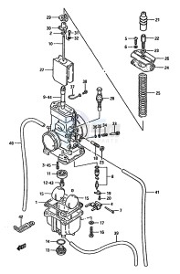 RM125 (G-H-J) drawing CARBURETOR (MODEL G MODEL N-E.NO.106550)