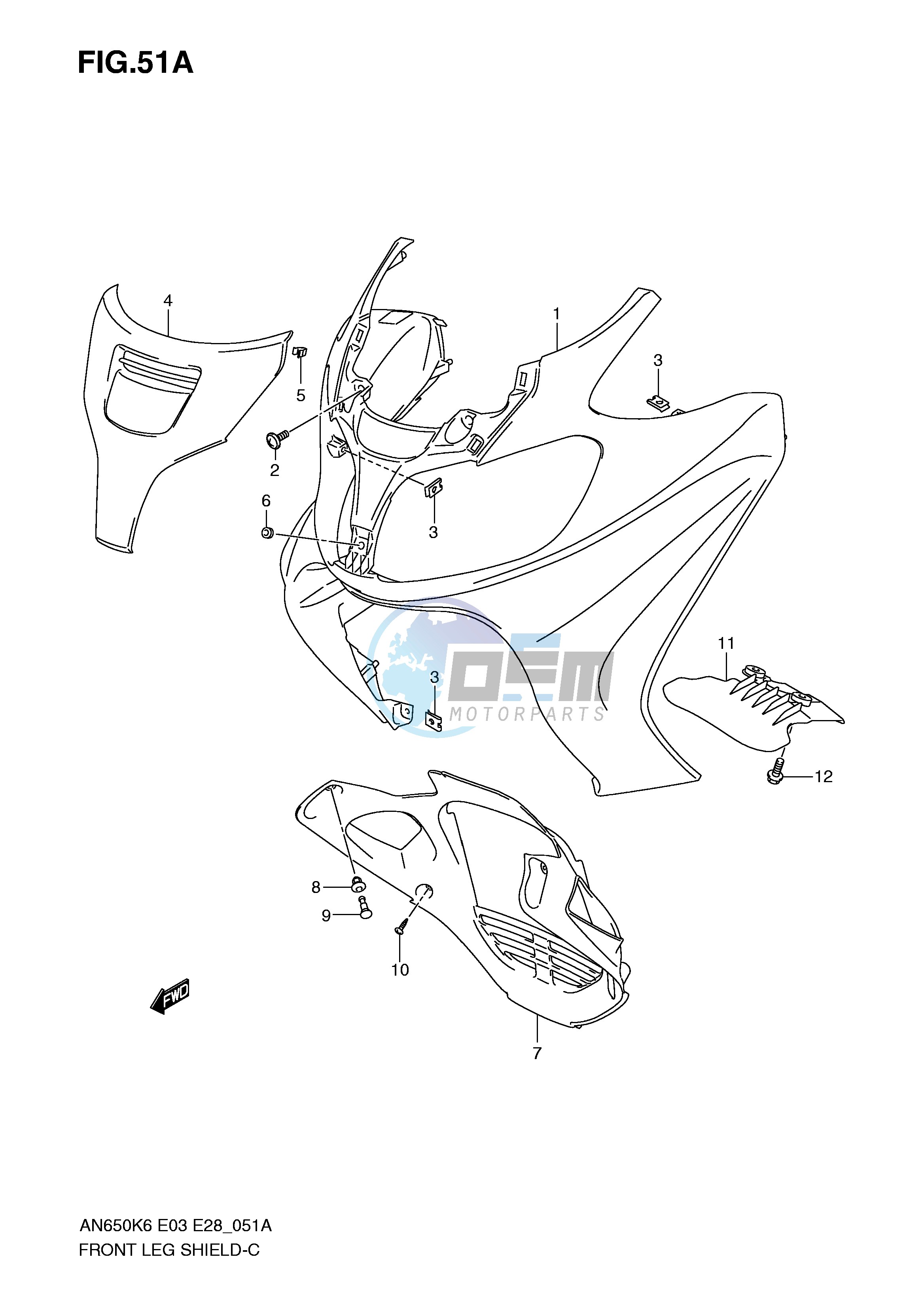 FRONT LEG SHIELD (AN650K8)