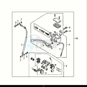 SYMPHONY CARGO 50 (AY05W9-EU) (E5) (M1) drawing FRONT BRAKE MASTER CYLINDER