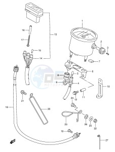 DR350 (E1) drawing SPEEDOMETER (MODEL W X,E24)