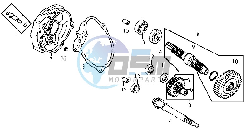 CRANKCASE - DRIVE SHAFT - CRANKCASE