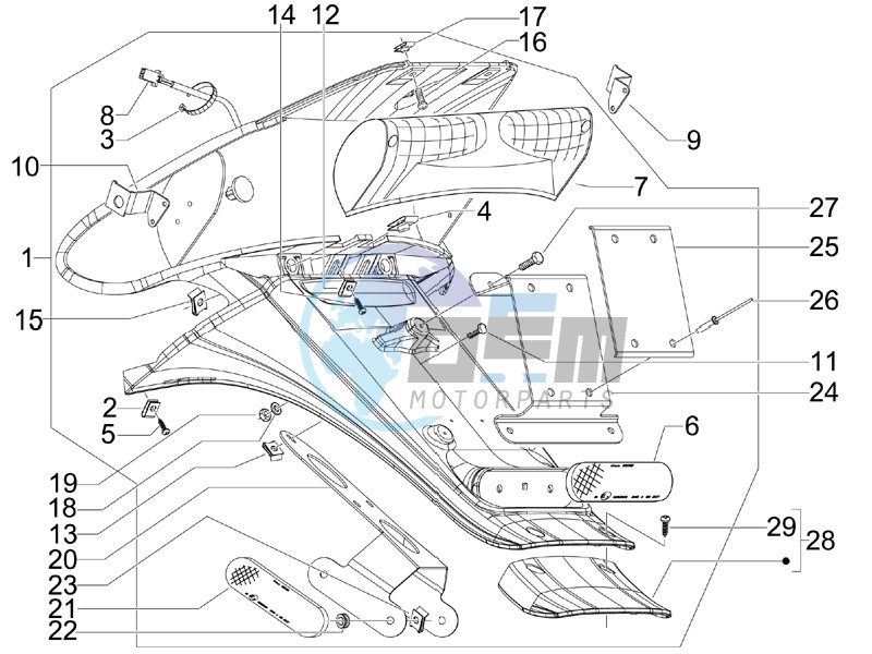 Rear cover - Splash guard