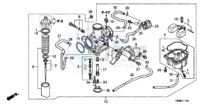 TRX250TEC drawing CARBURETOR