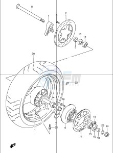 GSF1200 (E2) Bandit drawing REAR WHEEL