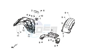 GTS 125I (L8) EU EURO4 drawing REAR MUDGUARD