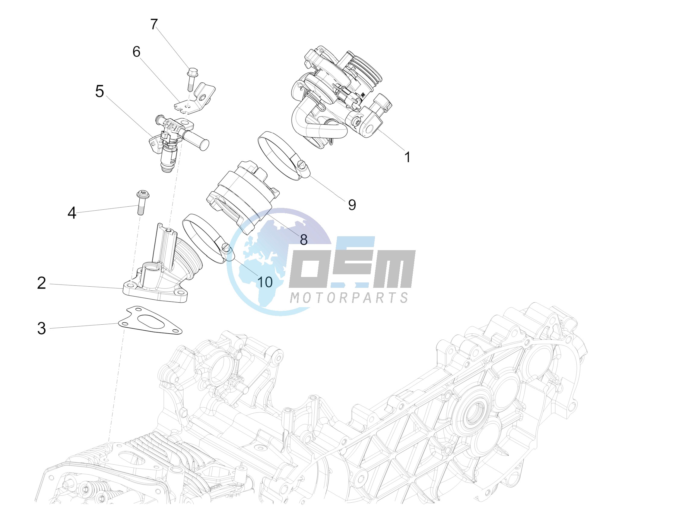 Throttle body - Injector - Union pipe