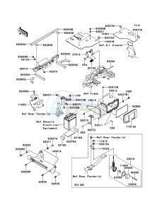 KVF360 4x4 KVF360ADF EU GB drawing Frame Fittings