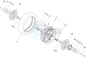 X10 350 4t 4v ie e3 drawing Front wheel