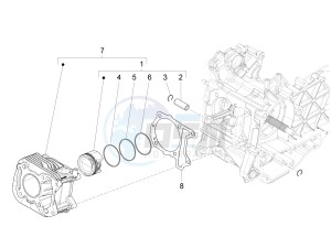 PRIMAVERA 125 4T 3V IE ABS-NOABS E3-E4 (EMEA) drawing Cylinder-piston-wrist pin unit