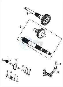 CITYSTAR 125 AC drawing DRIVE SHAFTS / KICKSTARTER