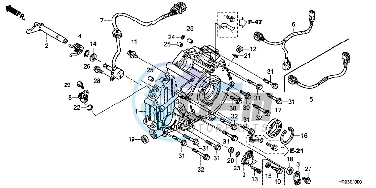 REAR CRANKCASE COVER