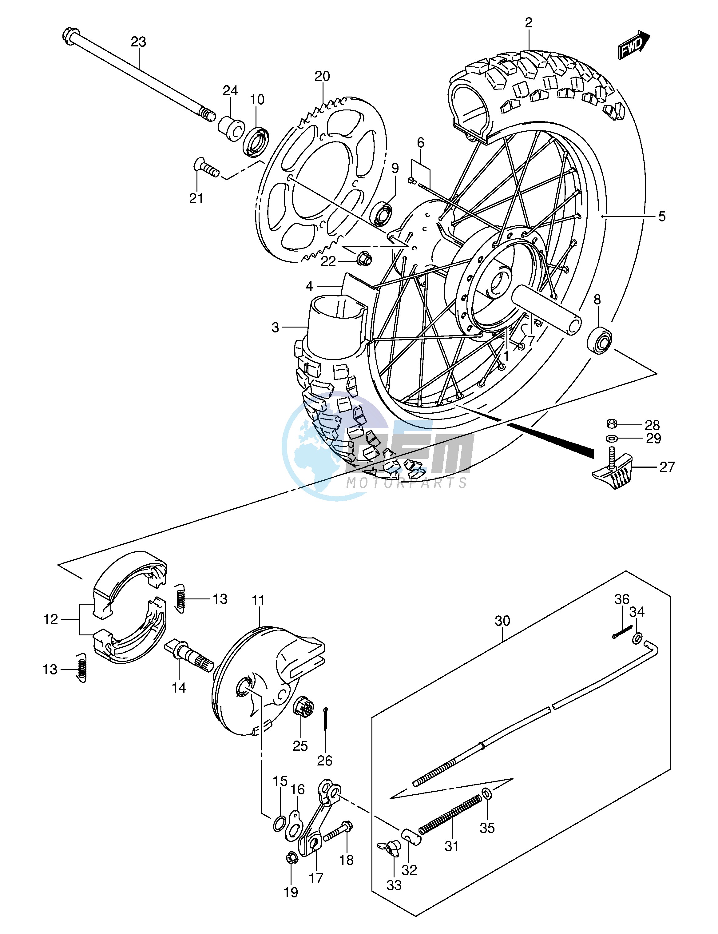 REAR WHEEL (DR-Z125LK3)