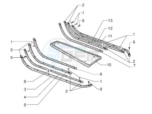 PX 150 (EMEA, APAC, LATAM) (Jp, Mx) drawing Central cover - Footrests