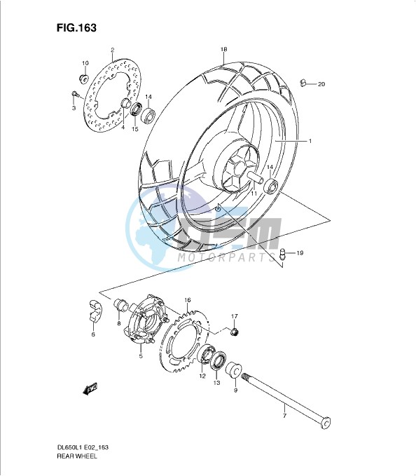 REAR WHEEL (DL650L1 E24)