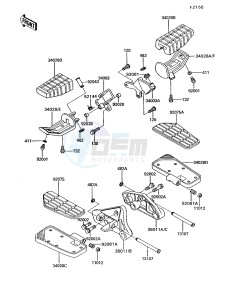 ZG 1200 B [VOYAGER XII] (B6-B9) [VOYAGER XII] drawing FOOTRESTS