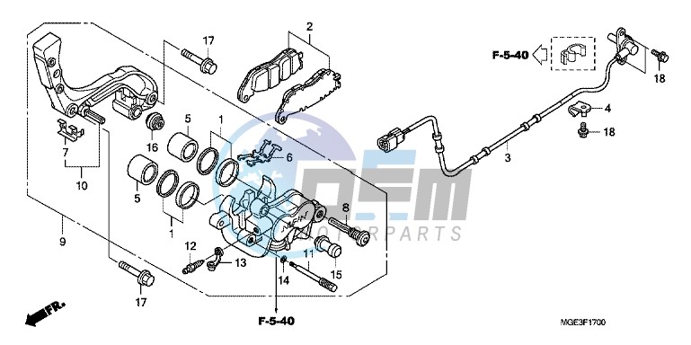 REAR BRAKE CALIPER (VFR1200F)