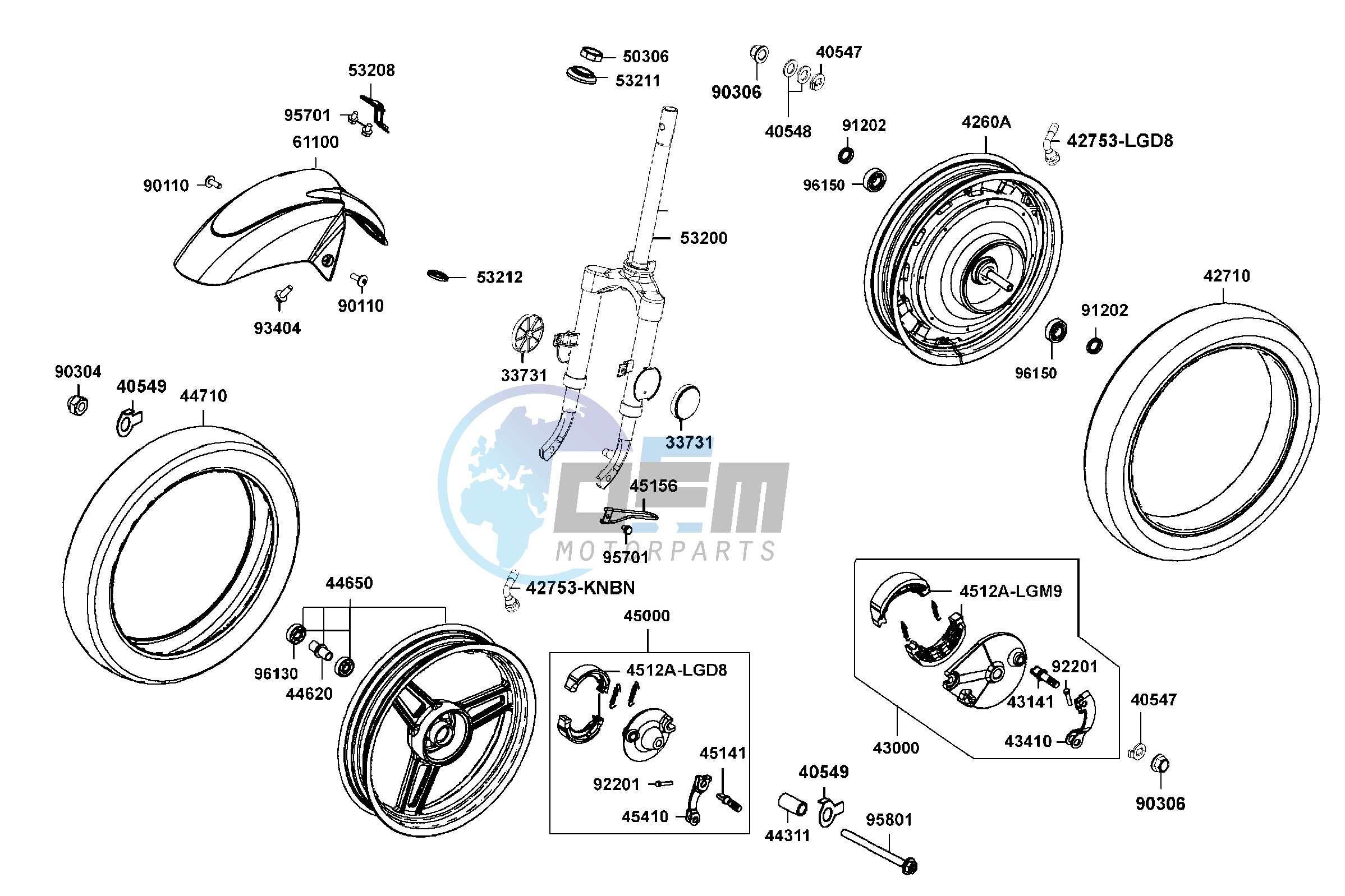 Front Wheel - Rear Wheel