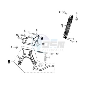 VSX A BE drawing REAR SHOCK AND STAND