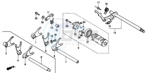 VT600CD 400 drawing GEARSHIFT DRUM