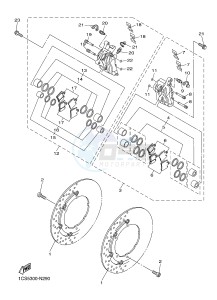 XVS1300A MIDNIGHT STAR (1CS9) drawing FRONT BRAKE CALIPER