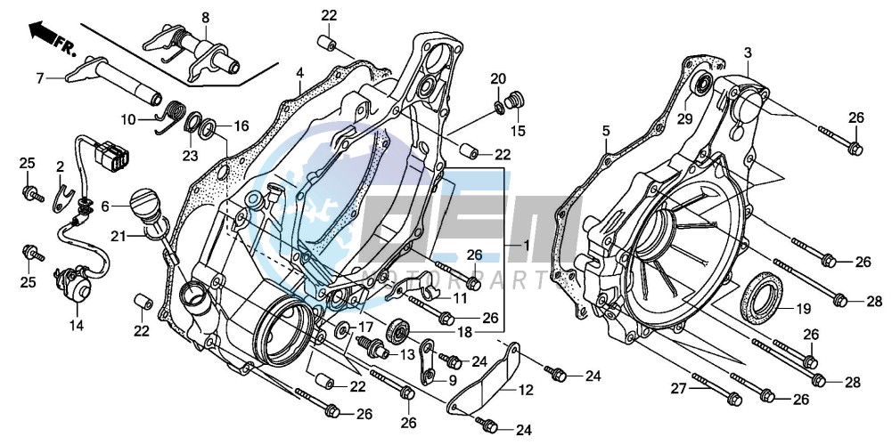 REAR CRANKCASE COVER