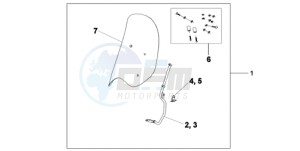 SH300AR9 France - (F / ABS CMF SPC TBX) drawing WINDSHIELD WITHOUT KNUCKLE VISOR