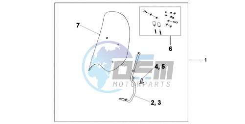 WINDSHIELD WITHOUT KNUCKLE VISOR